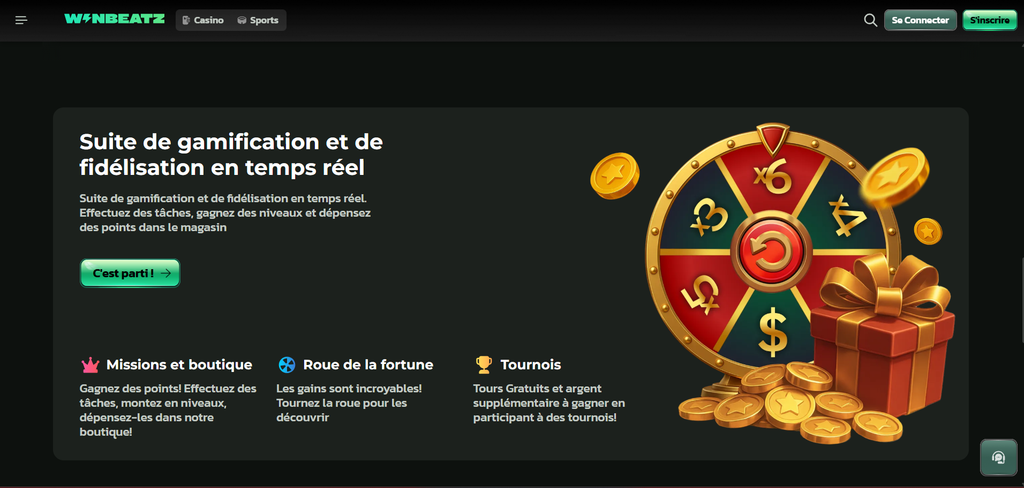 Slot selection screen at WinBeatz for the eligible titles