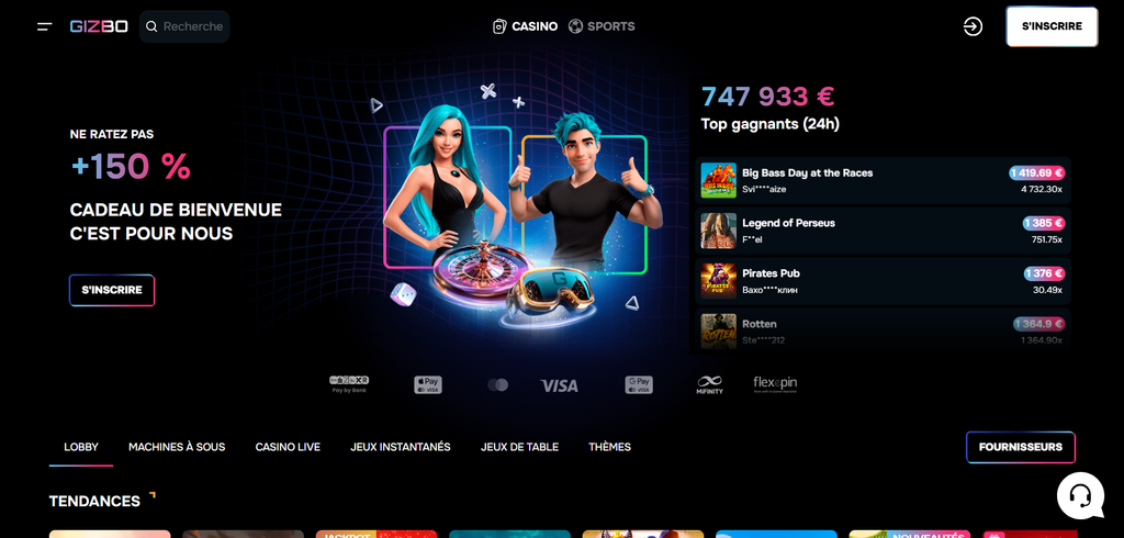 Support chat window at Gizbo Casino with the terms open